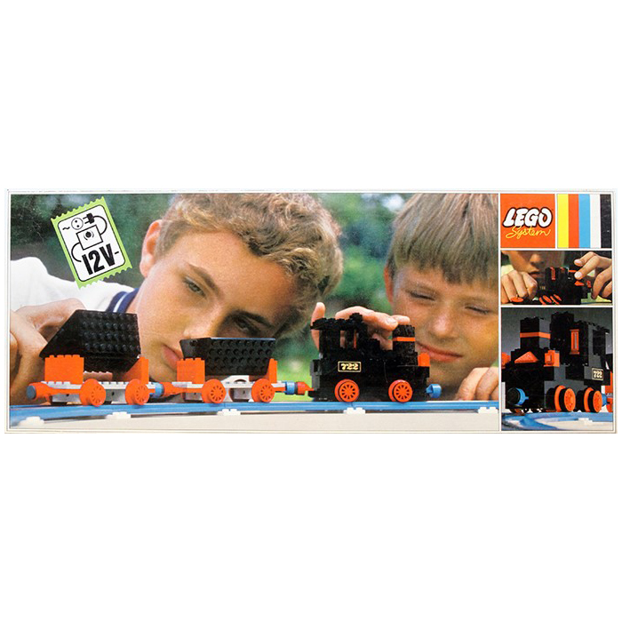 LEGO 722 - 12 V-os elektromos vonat 2 kocsival - 12V Electric Train with 2 Wagons