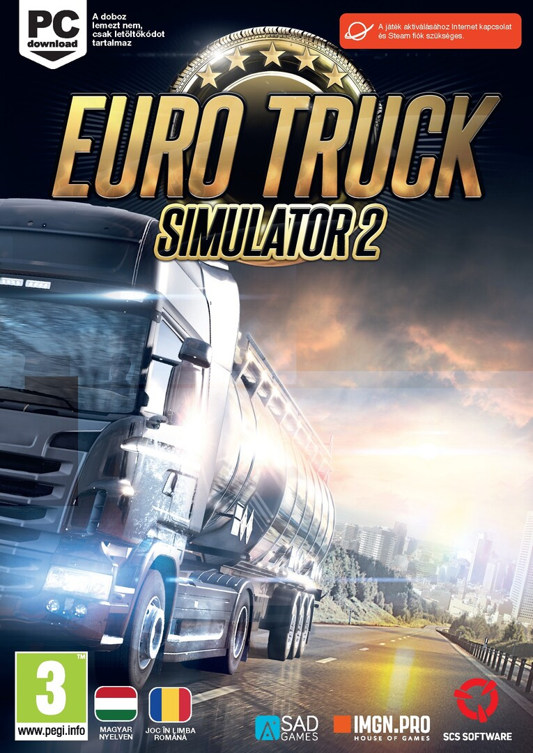 PC Euro Truck Simulator 2 letöltő kód magyar felirat /új/