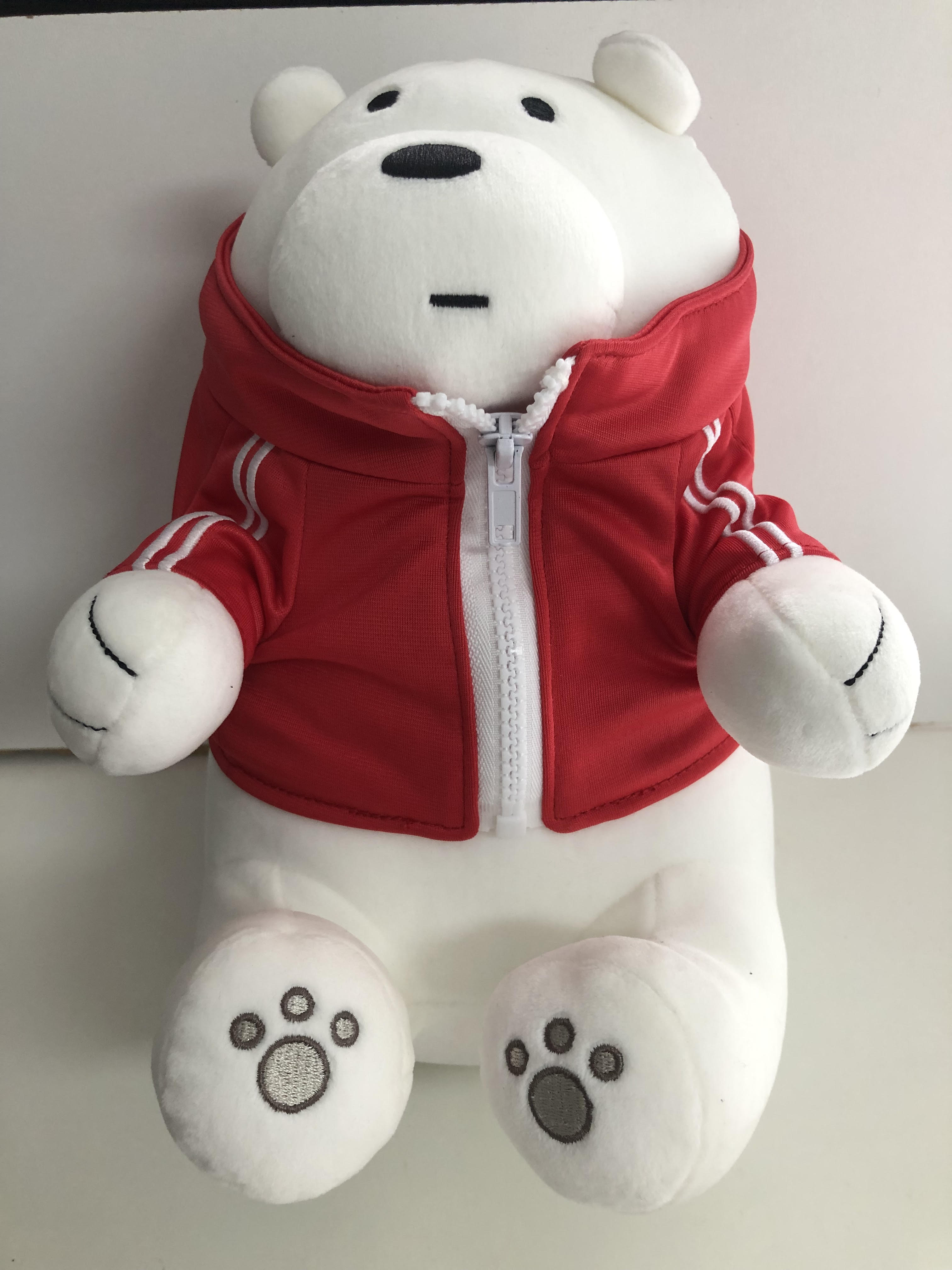 Miniso Plüss Medve Piros Pulóverrel 30cm /ÚJ/