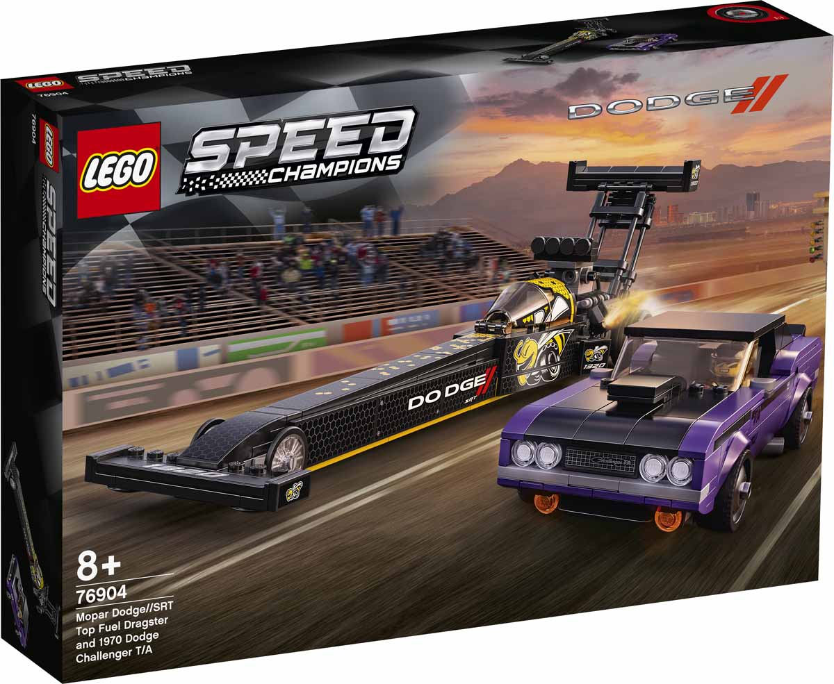 LEGO® 76904 Mopar Dodge//SRT Top Fuel Dragster and 1970 Dodge Challenger T/A