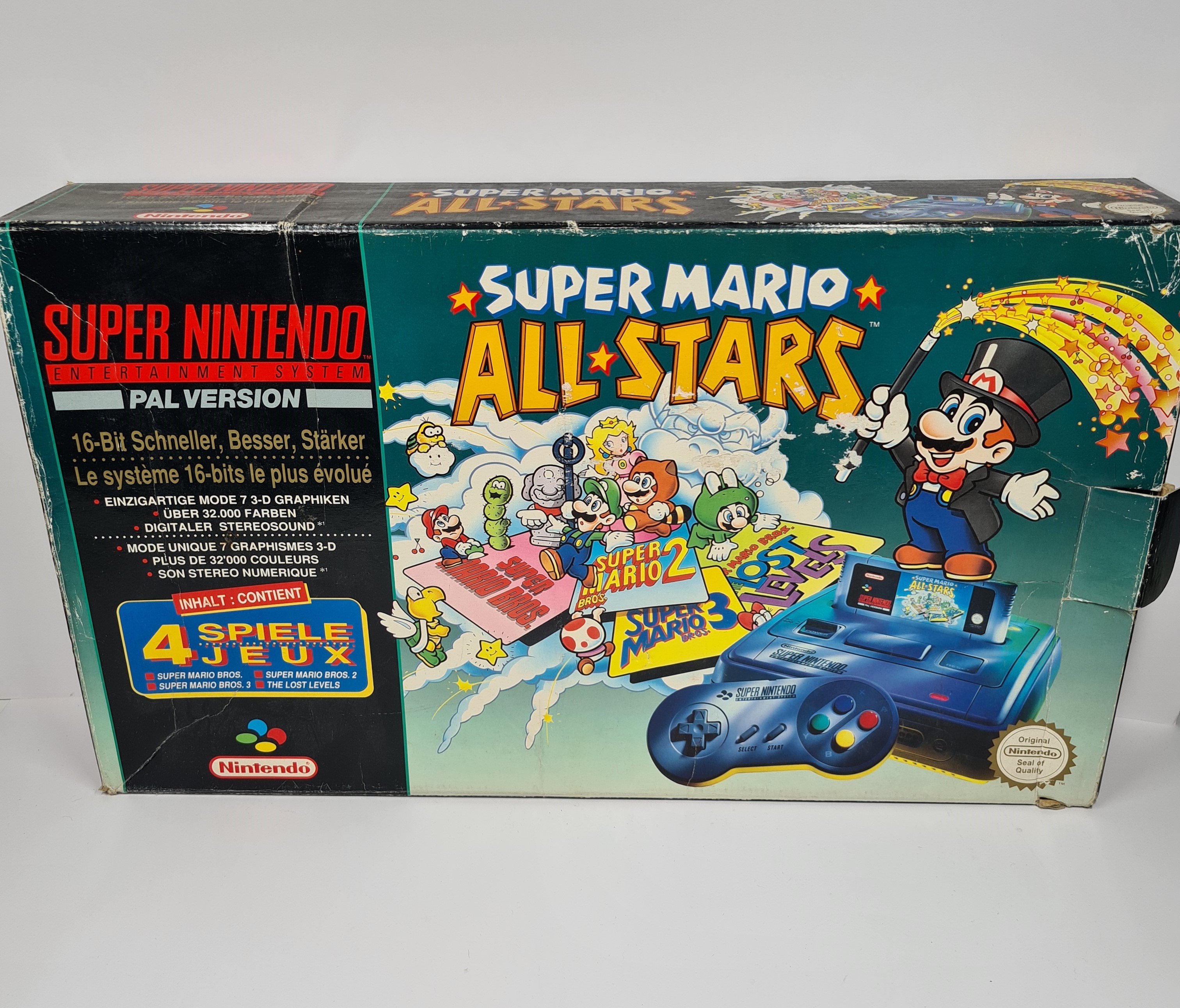 Super Nintendo Snes Super Mario All Stars dobozos játékkal